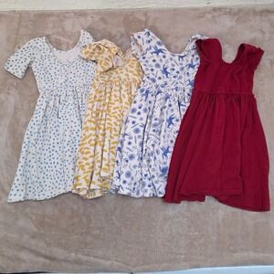 Alice + Ames Lot of 4 Size 6 Girls Short Sleeve Twirl Dresses Prints